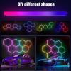 25Pack RGB Hexagon led Garage Lights,RGB 5Hexagon Light with Multi Color,Dimmable&Speed Adjustable RGB Hex Wall Lights,DIY Design for Remote Control & Smart App Control Music Modes view 4