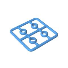 XYEIUGO Gobricks GDS-90487 11010 10067 Ring 4 on Plate, Medium Blue, 10 pcs
