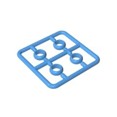 XYEIUGO Gobricks GDS-90487 11010 10067 Ring 4 on Plate, Medium Blue, 10 pcs