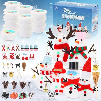 LOVEXIRAN 16 Pack Build a Snowman Kit, Snowman Crafts for Kids, Used for Winter Themed Party, Christmas Stocking Stuffers, Holiday Activities Indoor Decor Gift, Christmas Gift