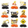 9Pcs Construction 2nd Honeycomb Centerpieces Party Decorations view 1
