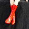 1/6 Scale Female Figure Shoes, Patent Leather High-Heels Boots Shoes Model for 12-inches Action Figure Body Doll, 1/6 Action Figure Female Platform Martin Boots Shoes (red, Short Boots) view 1