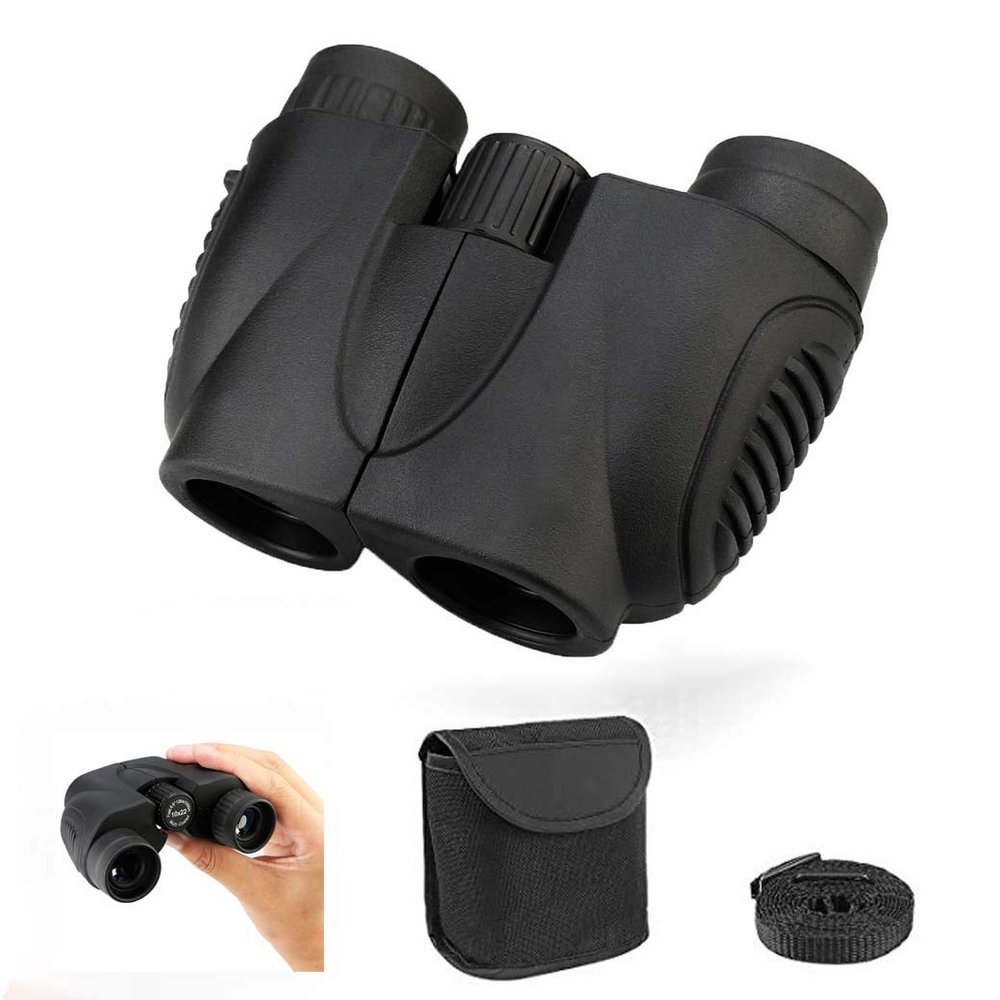 10X22 Compact Binoculars for Kids - High Definition Monocular Telescope with Carrying Case and Strap for Outdoor Adventures