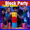 Tumble Tower Blocks Party Game, 121PC Wooden Stacking Game with 60 Blocks, 60 Cards & Dice - Thousands of Hilarious Combos.Classic Party Tower Games for Family & Adult Party Nights, Drinking Games Fun view 2