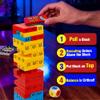 Tumble Tower Blocks Party Game, 121PC Wooden Stacking Game with 60 Blocks, 60 Cards & Dice - Thousands of Hilarious Combos.Classic Party Tower Games for Family & Adult Party Nights, Drinking Games Fun view 4