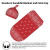 Red Paisley Bandana Swaddle Blankets Newborn Receiving Blanket Baby Swaddle Wrap Soft Sleeping Sack for Baby Girls Boys view 2