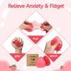 AFKLMNE 2-Pack Taba Squishy Strawberry Sensory Fidget Toys Adults, Anxiety Stress Relief Squeeze Toy, Soft Cute Kawaii Squishys for Desk, School (Red) view 3