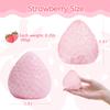 AFKLMNE 2-Pack Taba Squishy Strawberry Sensory Fidget Toys Adults, Anxiety Stress Relief Squeeze Toy, Soft Cute Kawaii Squishys for Desk, School (Pink) view 2