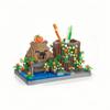 alltogetho Reading Cute Capybara Desktop Decor - Micro Mini Building Block Toy Pen Holder, Animal Style with Flower, Perfect as a Gift Representing Love for Learning view 1