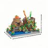 alltogetho Reading Cute Capybara Desktop Decor - Micro Mini Building Block Toy Pen Holder, Animal Style with Flower, Perfect as a Gift Representing Love for Learning view 2