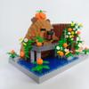 alltogetho Reading Cute Capybara Desktop Decor - Micro Mini Building Block Toy Pen Holder, Animal Style with Flower, Perfect as a Gift Representing Love for Learning view 4