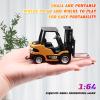 1/64 Scale Mini Desktop Drift RC Car,RC Forklift,RC Construction Vehicle 2.4Ghz with Gyro Micro Drift Racing Remote Contrl Cars Model Toys Hobby Gift for Adults and Kid Children's (Yellow-1) view 2