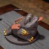 YNWDBY Desk Pets Chinese Toad Tea Pet, Purple Sand Boutique Tea Pet, Tea Toy Small Ornaments, Home Decoration Ornaments Tea Pet(A) view 2