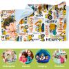 Personalized Car Toddler Nap Mat with Custom Name, Boys Roll Up Sleeping Bag with Pillow and Minky Blanket  Yellow Truck Theme Nap Mats for Preschool & Daycare view 3