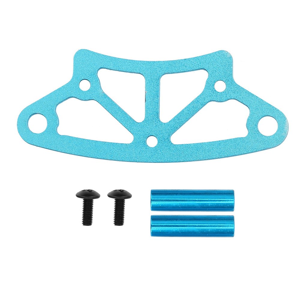 Aluminum Alloy RC Car Front Bumper High Performance CNC Machined Upgrade Accessory for HSP 1/10 Series 94102 94122 94103 94123 Durable Blue 76x32mm