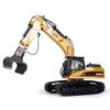 1/14 RC Excavator Digger, 2.4G 23CH 5-in-1 Full Metal Remote Control Excavator Log Gra Crusher with LED Lights Sound Smoke Effects, Engineering RC Construction Vehicle Toy Gift for Adults -RTR view 4