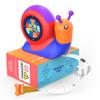 PLAYPARTY 8ft Tape Measure for Kids, STEM Educational Tool with Level, Protractor and Eraser, Retractable Snail Shaped Measuring Tapes, Child-Safe Stocking Stuffers Gift for Boys & Girls 3+, Blue view 1