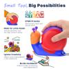 PLAYPARTY 8ft Tape Measure for Kids, STEM Educational Tool with Level, Protractor and Eraser, Retractable Snail Shaped Measuring Tapes, Child-Safe Stocking Stuffers Gift for Boys & Girls 3+, Blue view 4