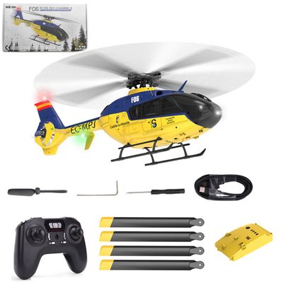 BrickCraftWorks 1/36 EC-135 RC Helicopter - 6CH 6-axis Gyro Direct Drive Brushless Motors, Dual 6G/3D Flight Modes with Auto-Hover, Stunt Airplane for Beginner