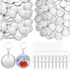 100Pieces Craft Keyrings Supplies With 100Pcs 58mm Button Badge For Making Holder Keychains Bag Luggage Decoration Button Keychains view 1