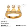IREAKZGN Stainless Steel Rhinestones Crown Rings For Women Wedding Romantic Jewelry Gift 1Pcs(6) view 2