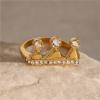 IREAKZGN Stainless Steel Rhinestones Crown Rings For Women Wedding Romantic Jewelry Gift 1Pcs(6) view 3