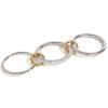 IREAKZGN Glossy Shine Gold Silver Stainless Steel Cubic Inlaid Three Layer Ring Jewelry 1Pcs view 1