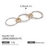 IREAKZGN Glossy Shine Gold Silver Stainless Steel Cubic Inlaid Three Layer Ring Jewelry 1Pcs view 2