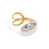 IREAKZGN Minimalist Stainless Steel Gold&Silver Geometric Water Droplet Hollow Ring For Unisex Jewelry Accessories 1Pcs view 1