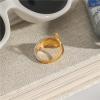 IREAKZGN Minimalist Stainless Steel Gold&Silver Geometric Water Droplet Hollow Ring For Unisex Jewelry Accessories 1Pcs view 3