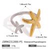 Starfish Creative Beach Geometric Open Ring Stainless Steel Fashion Charm Jewelry Daily Matching 1Pcs(JDRW2312006-PS) view 2
