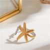 Starfish Creative Beach Geometric Open Ring Stainless Steel Fashion Charm Jewelry Daily Matching 1Pcs(JDRW2312006-PS) view 3