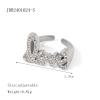 IREAKZGN Cubic Diamonds Stainless Steel Metal LOVE Letter Design Opening Ring Jewelry Party Gift 1Pcs(JDR2404024) view 2