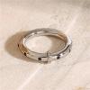 Stainless Steel Glossy Black Rhinestone Circle Ring For Unisex Jewelry Gift Party Arrival 1Pcs(JDR2407011-S_7) view 3