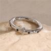 Stainless Steel Glossy Black Rhinestone Circle Ring For Unisex Jewelry Gift Party Arrival 1Pcs(JDR2407011-S_7) view 4