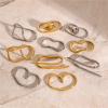 IREAKZGN Minimalist Geometric Line Double Finger Ring SET Stainless Steel Minimalist Jewelry Gift 1Pcs(JDR2407028-S) view 3