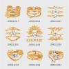 IREAKZGN Elegant Luxury Jewelry Set Stainless Steel White Star Multi-layer Ring Set Lady Accessories 1Pcs(JDR0211016) view 3