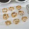 IREAKZGN Elegant Luxury Jewelry Set Stainless Steel White Star Multi-layer Ring Set Lady Accessories 1Pcs(JDR0211016) view 4