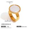 Irregular Pearl Ring Stainless Steel Jewelry Minimalist Geometry Luxury Ring 1Pcs view 2