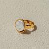 Irregular Pearl Ring Stainless Steel Jewelry Minimalist Geometry Luxury Ring 1Pcs view 3