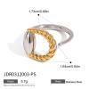 IREAKZGN Minimalist Luxury Stainless Steel Gold Silver Threaded Horseshoe Buckle Ring Set Women Jewelry Accessories 1Pcs(JDR0312003-PS) view 2