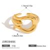 Two Color Irregular Skeleton Rings Metal Stainless Steel Finger Jewelry Glossy Minimalist Geometric Rings For Gift 1Pcs(JDR0304006) view 2