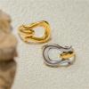 Two Color Irregular Skeleton Rings Metal Stainless Steel Finger Jewelry Glossy Minimalist Geometric Rings For Gift 1Pcs(JDR0304006) view 3