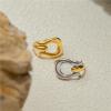Two Color Irregular Skeleton Rings Metal Stainless Steel Finger Jewelry Glossy Minimalist Geometric Rings For Gift 1Pcs(JDR0304006) view 4