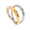 IREAKZGN Two Color Hollow Geometric Double Layer Rings For Gift Stainless Steel Finger Jewelry Minimalist Style 1Pcs view 1