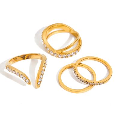 IREAKZGN Shiny Geometric Rings StainlessSteel Finger Jewelry For Gift 1Pcs(JDR0305009)