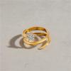 IREAKZGN Sweet Romantic Stainless Steel Rhinestone Pentagram Three-layer Ring Women Jewelry Party 1Pcs(8) view 3