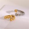 IREAKZGN Design Stainless Steel Gold&Silver Circle Bead Opening Ring For Unisex Personality Niche Jewelry Set 1Pcs(JDRW2411003-PS) view 3