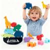 Montessori Wooden Blocks Stacking Toys for Kids, Animal Balance Game for Toddler, Fine Motor Skill Toys for 3 4 5 6 7 Year Old view 1