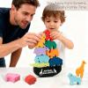 Montessori Wooden Blocks Stacking Toys for Kids, Animal Balance Game for Toddler, Fine Motor Skill Toys for 3 4 5 6 7 Year Old view 4